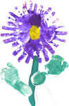 Lovely flower created with hand/foot prints